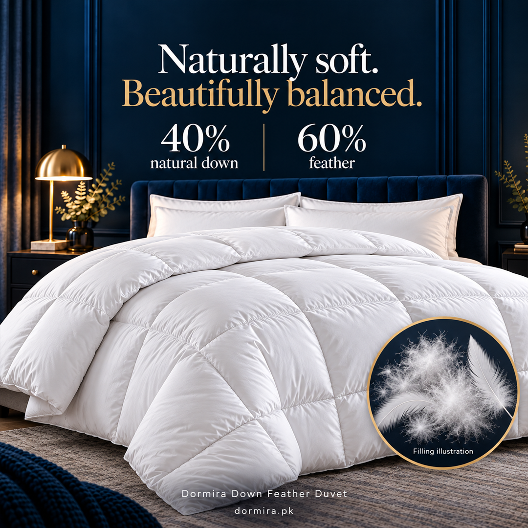 Dormira™ Down Feather Duvet – Luxury All-Season Warm & Lightweight Comforter