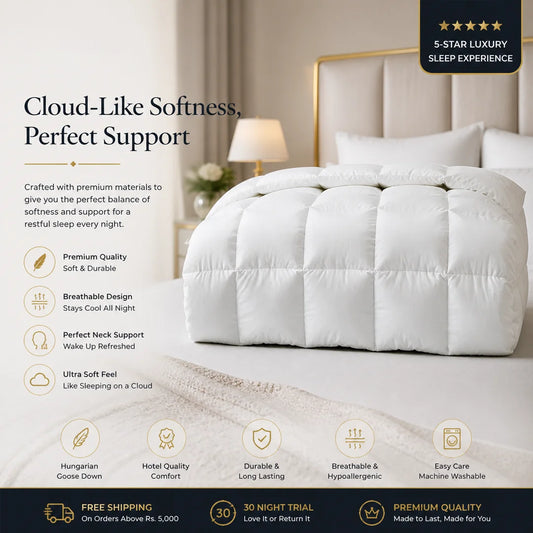 Dormira™ Down Feather Duvet – Luxury All-Season Warm & Lightweight Comforter