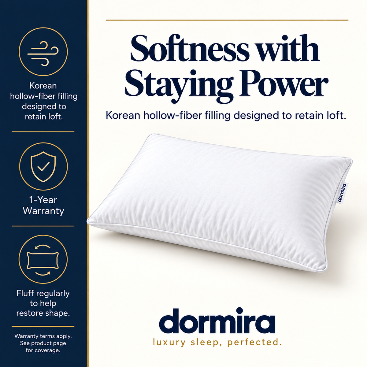 Dormira™ Korean Hollow Fiber Pillow