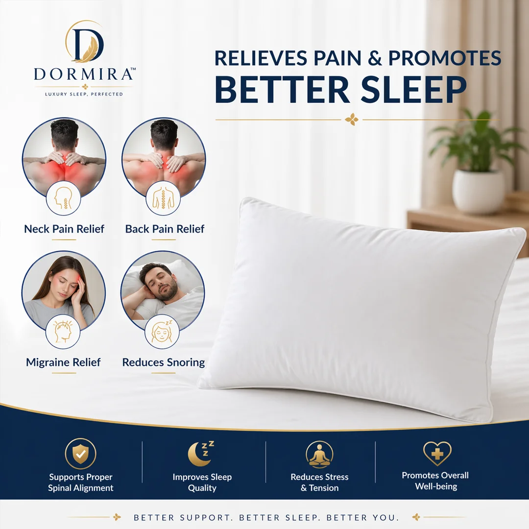 Dormira™ MicroFiber Pillow | Neck Support, Soft Comfort & Everyday Luxury Sleep
